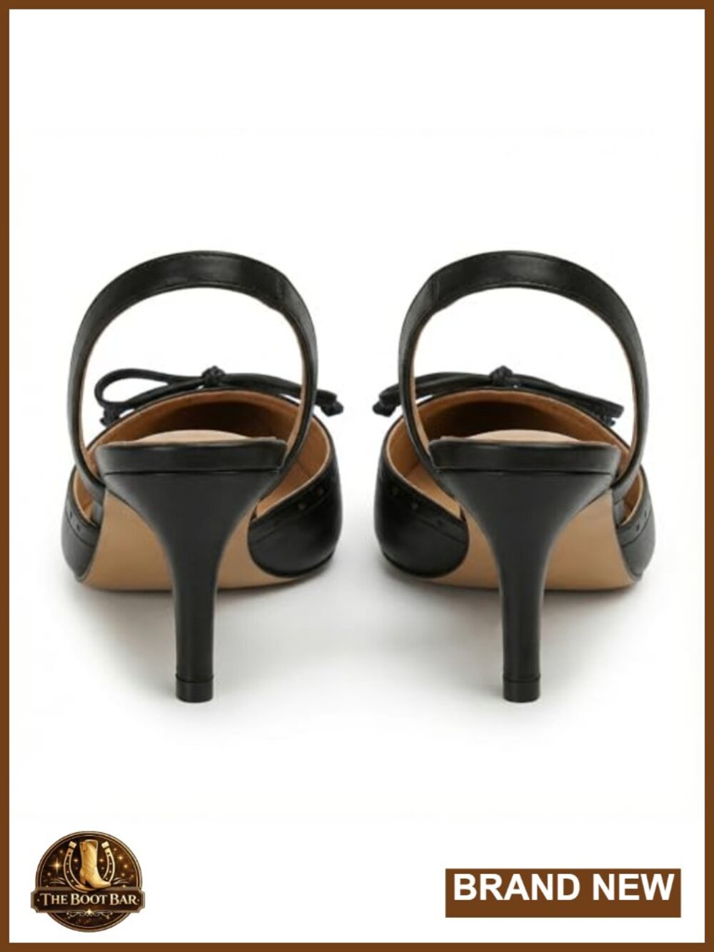 Bow Tie Mules Heels for Women Pointed Toe Kitten Heel Slip On Pumps Two Tone - Picture 6 of 6
